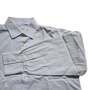 Thomas Pink Dress Shirt 16.25 35 White Pink Gingham Classic Fit Dress Shirt